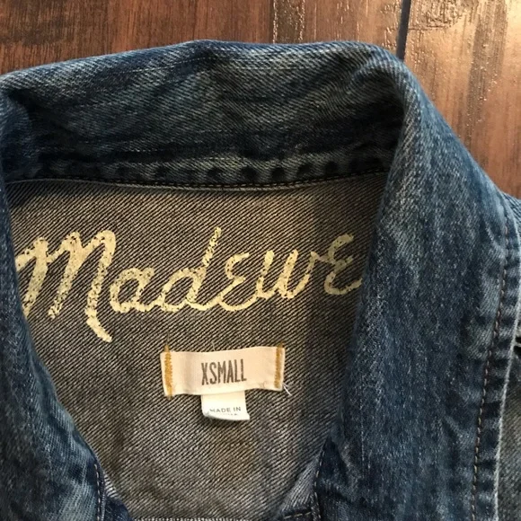Madewell Denim Vest - Blue Sleeveless Jean Jacket - Picture 2 of 4